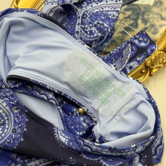 🆕 ZIMMERMANN 🧿 NWOT Wrap-Effect Paisley Print 1PC Swimsuit, Purple, Sz US 2/4 - Picture 16 of 16